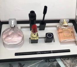 Parfum Set Perfume Kit Makeup Set Mascara Eyeliner Lipsticks 30ml Perfumes 5 in 1 Cosmetics Set for Women Ship4244378