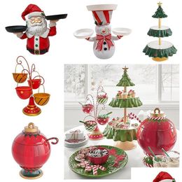 Christmas Decorations Table Supplies Food Divider Xmas Decoration Snack Rack Fruit Holder Cake Stand Tree Dessert Plate Drop Delivery Otait