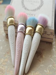 sell les Merveilleuses LADUREE CheekPowderFoundation Brush Cameo Porcelain Design Beauty Makeup Blender Brushes Tools drop9397053