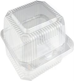 Plastic Clamshell Takeout Trays Dessert Containers Hinged Food Container Disposable to Go Boxes for Salads Pasta Sandwiches XB19939181