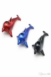 Mini Metal dolphin small cigarette holder Decoration pendant portable small pipe smoking set1086118