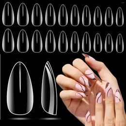 False Nails Medium Almond Nail Tips Makar500Pcs Clear Acrylic Press On Pre-shape Full Cover Extension DIY