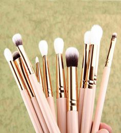 12pcsset Makeup Brushes Set Foundation Powder Eyeshadow Eyeliner Lip Brush Tool Black Rose Gold DHL9718915