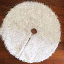 Christmas Decorations 122/152CM Tree Skirt Ornament White Plush Fur Xmas Base Mat Covers Merry Decoration For Home Year