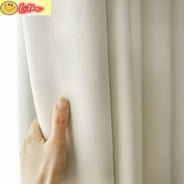 Modern Elegant Solid Colour Window Treatment Curtains Thermal Insulated Blackout Curtain Drape for Living Room Hall Bedroom Voile 240109