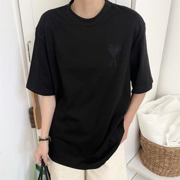 2024New Miri Tees Round Neck Love Towel Embroidered Couple Short sleeved T-shirt for Men and Womens Leisure Sports Thin Loose Versatile Half sleeved T-shirts clothes1