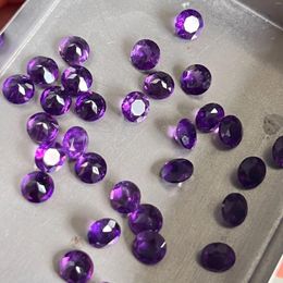 Loose Diamonds 5mm Amethyst Round Cut Natural Dark Purple Gemstones For Jewellery Rings Necklaces Making