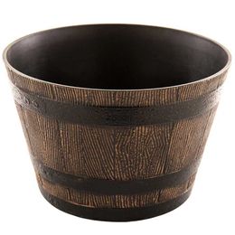 Planters Pots Imitation Wooden Barrel Houseplant Pots Planters Outdoor Plants Flower Container Bonsai Garden Flowerpot Resin YQ240109