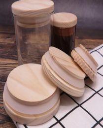 Wooden Mason Jar Lids 8 Sizes Environmental Kitchen Storage Organization Reusable Wood Bottle Caps With Silicone Ring Glass Seal4051585