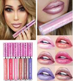 Handaiyan 6 Colour Diamond Lip Gloss Lustre Lipgloss Charm Glitter Pearlescent Nonstick Cup Makeup Liquid Lipstick1127068