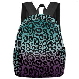 Backpack Leopard Print Animal Skin Texture Gradient Women Man Backpacks Waterproof School For Student Boys Girls Bags Mochilas