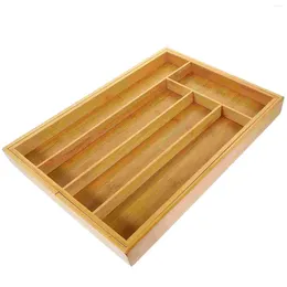 Kitchen Storage Black Walnut Western-style Drawer Type Cutlery Box Desktop Solid Wood Tray Tableware Organiser (Picture