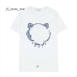 Top Quality Kenzo T Shirt Men Women Womens Summer Kenzo Street Apparel Short Sleeve Tiger Head Embroidery Letter Print Kenzo Pullover Loose Fit Trend 3855