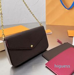 2024 Classic Bags Designer Handbags Brown Flower Crossbody Bag Leather Shoulder Handbag Luxury Women Purse Fashion Lady Tote Flap Wallet