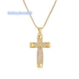 Templar Knight Gold Plated Moissanite Pendant Crystal Cross VVS Diamond Necklaces Woman Diamond Iced Out Jesus Cross