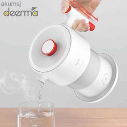 Electric Kettles Deerma Portable Electric Kettle Foldable Electric Water Boiler Travel Electric Kettle for Heating Water 0.6L with Storage Bag YQ240109