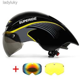 Cycling Helmets SUPERIDE Outdoor Racing Cycling Helmet with Goggles Sports Aero XC DH MTB Bicycle Helmet Men Women Mountain Road Bike HelmetL240109