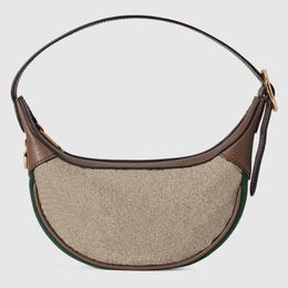 Fashion Shoulder Bag Versatile Women's Underarm Bag Classic Letter Logo Half Round Design Handbag