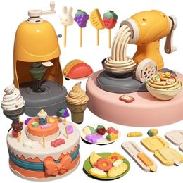 3D Plasticine Mold Modeling Clay Noodle Maker Diy Plastic Play Dough Tools Sets Toys Ice Cream Color for Kids Birthday Gift y240108