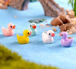 50pcslot Cute Ducks Miniatures PVC Action Figures Animal Figurines Micro Landscape Mini Figurine Dollhouse Fairy Garden Decor2829237