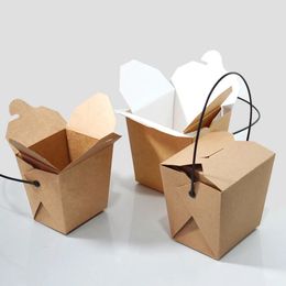 Boxes Box Food Take Out Paper Containers Fried Chinese Chicken Disposable French Go Lunch To Container Fries Bakery Packing 240108