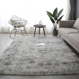 Carpets For Living Room Modern Sofas Grey Fluffy Carpet Bedroom Decoration Antislip Furry Large Rug Washable Floor Covering Mat 240109