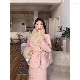 Work Dresses Two Piece Set Of Pink Top And Long Skirt Stylish Fashionable Young Versatile For Commuting Gentle High-end