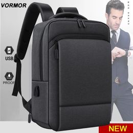 VORMOR 2023 Antithief Fashion Men Backpack Women Business 156 inch Laptop Bag USB Charging Travel 240108