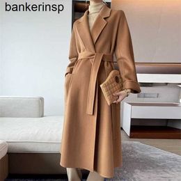 Cashmere Coat Maxmaras Labbro Coat 101801 Pure Wool High end new product 100 pure cashmere high weight loose doublesided cashmere for womens mid length full casRQGV