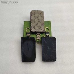 Classic Designer Letter Wallet Keychain Bag Keyring Fashion Purse Pendant car key bag Chain Charm Brown Flower box