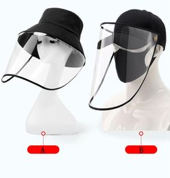 Bucket Hat Face Shield Adjustable Full Face Cover Isolation Protective Mask Baseball Cap Prevent Droplets Protective Product GH0692326109