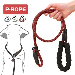 Dog Collars Durable Leash Strong Pet Lead For Large Big Dogs P Style Walking Training Nylon Reflective Collar Set Rope Accessories