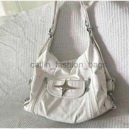 Shoulder Bags Luxury For Women White Classic Soft Leather Ladies Tote Shopping Metal Design Zipper Open Females Messengercatlin_fashion_bags