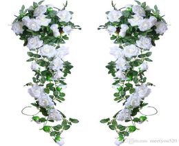 65Ft Artificial Rose Vine Silk Flower Garland Hanging Baskets Plants Home Outdoor Wedding Arch Garden Wall DecorPack Of 2 Decora5491291