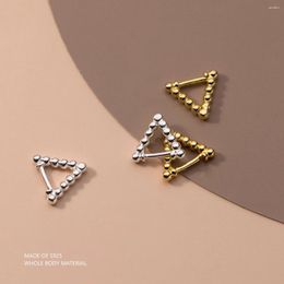 Hoop Earrings LAVIFAM 925 Sterling Silver Small Triangle Light Beads Ear Buckle Geometric Simple Ins Jewellery For Ears Bones