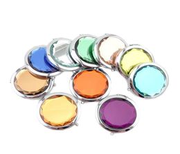 7cm Folding Compact Mirror With Crystal Metal Pocket Mirror For Wedding Gift Portable Home Office Use Makeup Mirror3254540