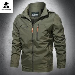 Autumn Men Outdoor Windproof Jackets Hooded Windbreaker Coat Camping Fishing Tactical Military Male Breathable Casual Jacket 5XL 240108