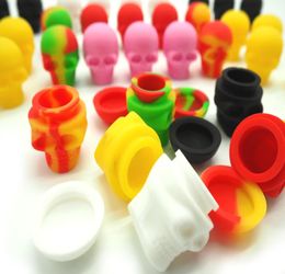 3ML Skull Jars silicone container Food grade box Smoking pipe NonStick lid Dabber bottle Dab jar Wax Oil Rigs 10pcslot1101638