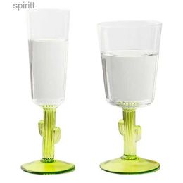 Wine Glasses Clear Cocktail Glasses Creative Cactus Wine Bar Glasses Large Capacity Drinking Accessory For Bars Cafes Home And Other Places YQ240105