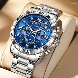 Wristwatches Luxury Design Men's Wrist Watch Chronograph Quartz Movement Waterproof Stainless Steel Erkek Kol Saaati