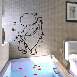 Wall Stickers Fashion Home Decor Bathroom Lovely Removable Black Art For Tiles Glasses Decal 3 Colors HG-WS-1852