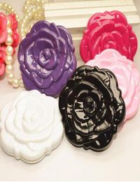 Pocket Mirror Plastic Portable Rose Flower Shape Compact Mirror Magic 3D Double Sided Fold Retro Makeup Mirrors3311262