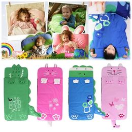 Kids Cartoon Sleeping Bag Envelope Winter Children's Blanket Sleepsacks Thick Warm Sleeping Bags Toddler Little Baby Sleep Sack 240108