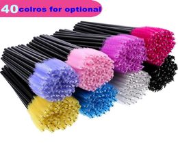 40 Colours Mascara Brush Disposable Eyelash Brush Mascara Wands Applicator Wand Brushes Eyelash Comb Brushes Spoolers Eye Makeup3101602