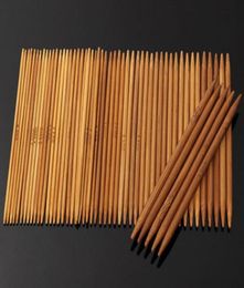 High Quality 55PCS 5quot 11 Sizes Double Pointed Carbonised Bamboo Knitting Needles Crochet 13cm9022637