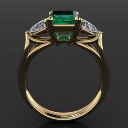14k Gold Jewellery Green Emerald Ring for Women Bague Diamant Bizuteria Anillos De Pure Emerald Gemstone 14k Gold Ring for Females 240108