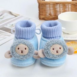 Boots Winter Born Baby Booties Boys Girls Cartoon Animal Cotton Soft-Sole Non-Slip Toddler First Walkers Infant Crib Shoes