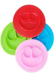 Baby Silicone Bowls Dishes Plates Children Food Grade Silicone Non Slip Cute Bowl Kid Baby One Piece Dish Dining Mat 7 Colors EWD29308281