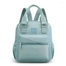 School Bags Women Top-Handle 2024 Korean Style Waterproof Nylon Female Backpacks Fashion Literary Travel Small Back Pack For Girls