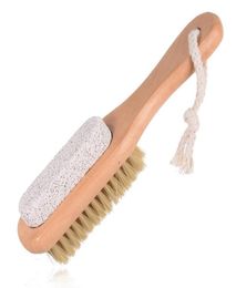 2 in 1 cleaning brushes Natural Body or Foot Exfoliating SPA Brush Double Side with Nature Pumice Stone Soft Bristle Brush LX29231943218